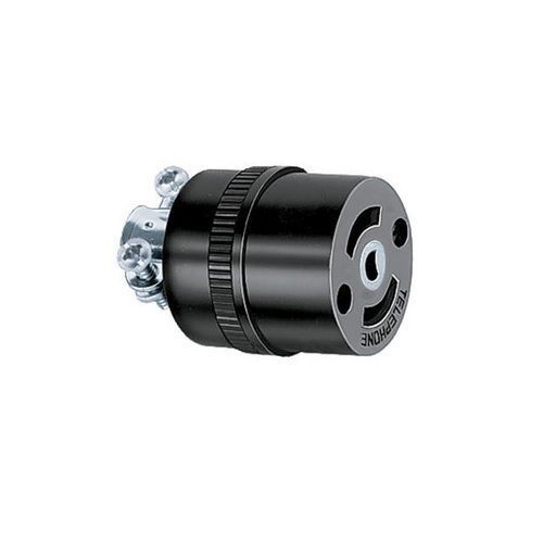 Wiring Device-Kellems Twist-Lock® PH6624 Isolated Grounding Replacement Standard Sized Locking Connector, 2 Poles, 3 Wires, Black