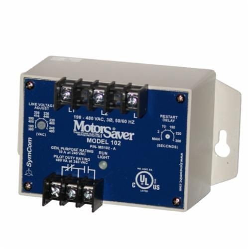 Littelfuse® Symcom 102A 3-Phase Phase Monitoring Relay, 190 to 480 VAC, SPDT Form C Contact