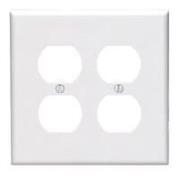 Leviton® 80516-W Midway Size Traditional Wallplate, 2 Gangs, 4-7/8 in H x 3-1/8 in W, Thermoset, White