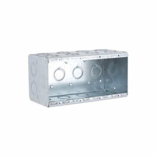 698RACO® 698 Non-Gangable Masonry Box, Steel, 89.8 cu-in Capacity, 4 Gangs, 4 Outlets, 34 Knockouts