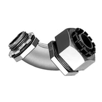 Bridgeport® 470-SLT Liquid Tight Conduit Connector, 1/2 in Trade, 90 deg, Malleable Iron, Electro-Plated Zinc