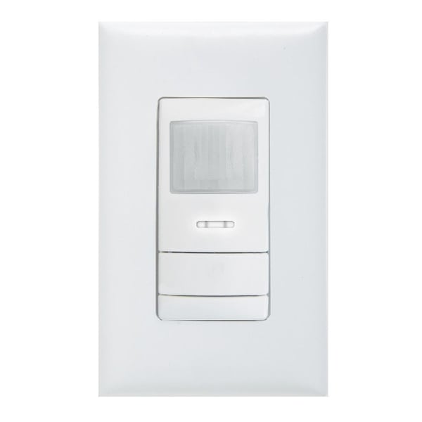 Sensor Switch™ WSX WH Rectangular Single Relay Wall Mount Occupancy Sensor, 120/277 VAC, Passive Infrared Sensor, 20 ft Coverage, 180 deg, Wall Mount