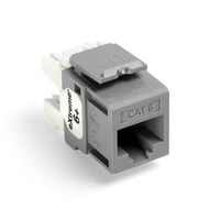 Leviton® eXtreme® QuickPort® 61110-RG6 8-Conductor 8-Position Channel/Component Rated UTP Connector, Cat 6 Module, Surface/Panel Mount, 1 Ports, Plastic, Gray