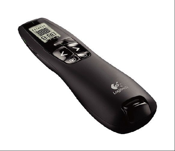 R800Logitech, Laser Pointer Remote Control, Device Remote Control, Black, LCD, 2 Batteries, AAA
