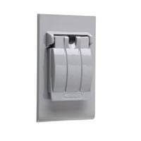 Pass & Seymour® 3760 Single Receptacle Weatherproof Cover With Three Position Flip Lid, 4-1/2 in L x 2-3/4 in W x 1 in D, Thermoplastic