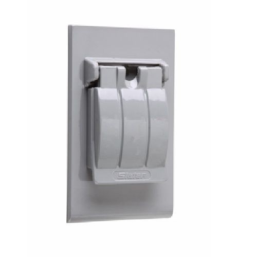 Pass & Seymour® 3760 Single Receptacle Weatherproof Cover With Three Position Flip Lid, 4-1/2 in L x 2-3/4 in W x 1 in D, Thermoplastic