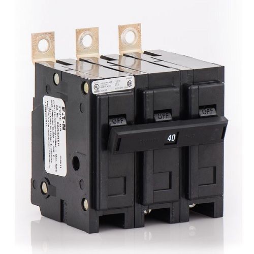 BAB3040HEATON QuickLag® BAB3040H Type BAB Miniature Circuit Breaker, 240 VAC, 40 A, 10 kA Interrupt, 3 Poles, Non-Interchangeable/Thermal Magnetic Trip