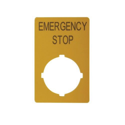 M22-XZK-GB99EATON M22-XZK-GB99 M22 Complete Legend Plate, 1.3 in W, Rectangular Plate, Yellow Field