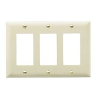 Pass & Seymour® TradeMaster® TP263-I 3-Port Standard Wallplate, 3 Gangs, 6.563 in W x 4.7 in H, Nylon/Thermoplastic, Ivory