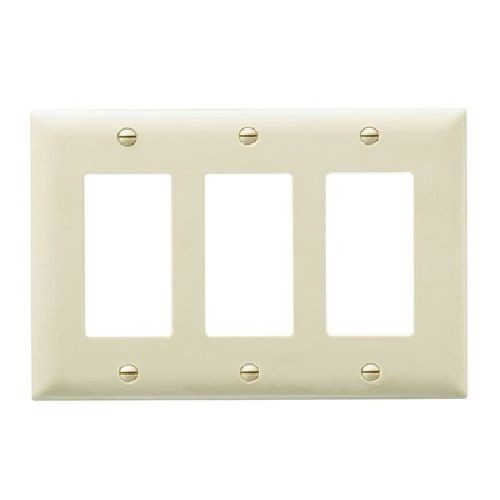 Pass & Seymour® TradeMaster® TP263-I 3-Port Standard Wallplate, 3 Gangs, 6.563 in W x 4.7 in H, Nylon/Thermoplastic, Ivory