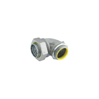 3545RACO® 3545 Insulated Conduit Connector, 1-1/4 in Trade, 90 deg, Malleable Iron/Steel, Electro-Plated Zinc