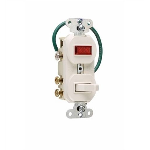 Pass & Seymour® 695WG 3-Way Grounding Combination Switch/Receptacle, 120/125 VAC, 15 A