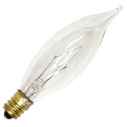 Westinghouse Commercial Service® 0367300 Dimmable Flame Tip Incandescent Lamp, 15 W, E12 Candelabra Incandescent Lamp, CA8 Shape, 75 Lumens
