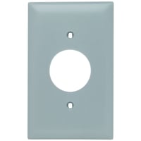 TP7-GRYPass & Seymour® TradeMaster® TP7-GRY Standard Receptacle Wallplate, 1 Gang, 5 in, Thermoplastic, Gray