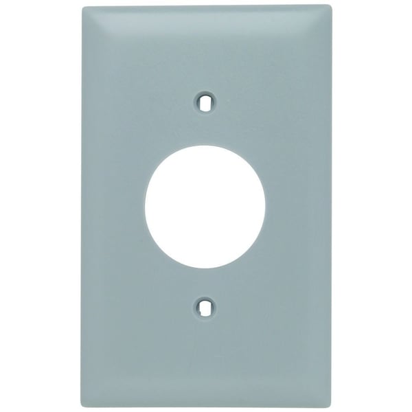 TP7-GRYPass & Seymour® TradeMaster® TP7-GRY Standard Receptacle Wallplate, 1 Gang, 5 in, Thermoplastic, Gray
