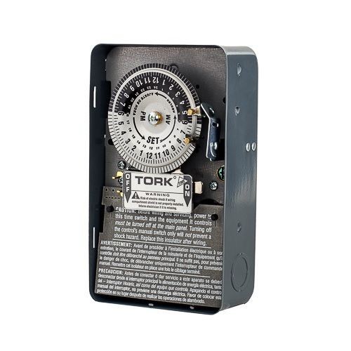 NSI Tork® 1103B 1100 Auto Off Interval Mechanical Time Switch, 24 hr Setting, 120 VAC, 2 hp, 5 hp, DPST Contact, 2 Poles