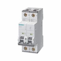5SY4210-7Siemens Sentron™ 5SY4202-7 Miniature Supplementary Protector, 480 VAC, 2 A, 10 kA Interrupt, 2 Poles, Thermal/Magnetic Trip
