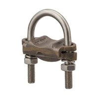 UC-121NSI UC-121 Heavy Duty U-Bolt Ground Clamp, 2/0 AWG to 250 kcmil Conductor, Silicon Bronze