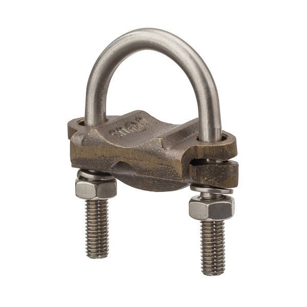 UC-121NSI UC-121 Heavy Duty U-Bolt Ground Clamp, 2/0 AWG to 250 kcmil Conductor, Silicon Bronze