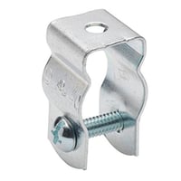 Bridgeport® 2100 Conduit Hanger With 2-Way Slotted/Phillips Bolt with Integral Threads, #0, For Use With 3/8 in, 1/2 in Rigid and 1/2 in EMT Conduit, Steel, Electro-Plated Zinc