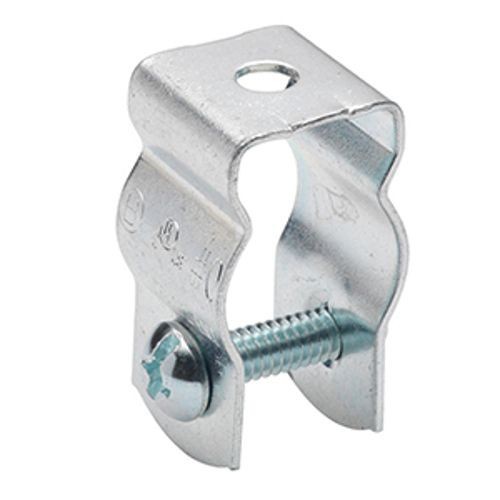 Bridgeport® 2120 Conduit Hanger With 2-Way Slotted/Phillips Bolt with Integral Threads, #2, For Use With 1 in Rigid and EMT Conduit, Steel, Electro-Plated Zinc