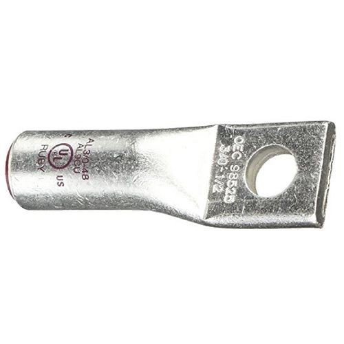 Color-Keyed® 60144 1-Hole Non-Insulated Compression Lug, 3/0 AWG Aluminum/Copper Conductor, Die Code: 60, 1/2 in Stud, Aluminum
