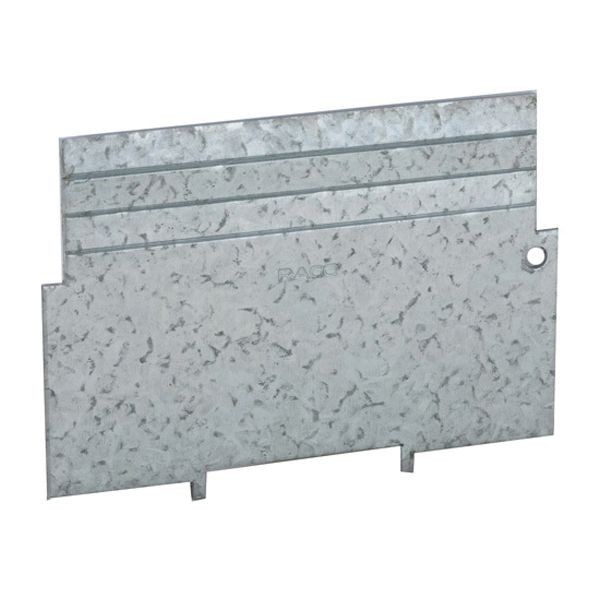 707RACRACO® 707RAC Low Voltage Box Partition, 0.06 in L x 3.31 in W, Stamped Steel, For Use With 2-1/8 in Deep Box and 1/4, 1/2, 3/4, or 1 in 2-Device Cover, 777, 778, 779, 780, 840, 841, 819, 791 Mud Ring Cover, 206RAC Retro Ring