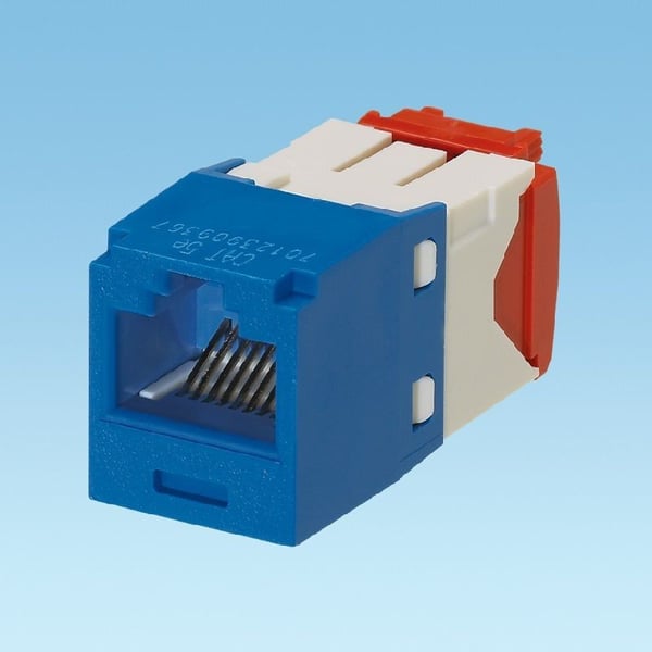 Panduit® PanNet® TX5e™ CJ5E88TGBU 8-Position 8-Wire TG Style Universal Unshielded Jack Module, Cat 5e RJ45/Mini-Com® Module, Surface Mount, 1 Port, ABS/Plastic, Blue