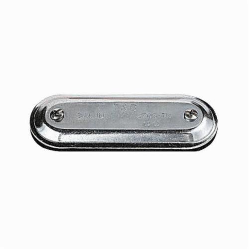 T&B® 470S Oval Conduit Body Cover, 1-1/4 in Hub, For Use With Form 7 EMT Conduits, Stamped Steel, Zinc Plated