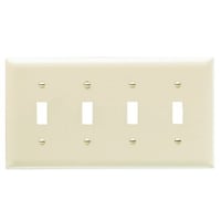 Pass & Seymour® TradeMaster® TP4-I Standard Wallplate, 4 Gangs, 4.7 in H x 8-1/8 in W, Thermoplastic, Ivory