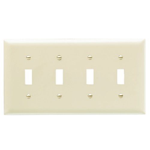 Pass & Seymour® TradeMaster® TP4-I Standard Wallplate, 4 Gangs, 4.7 in H x 8-1/8 in W, Thermoplastic, Ivory