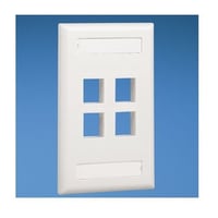 NK4FEIYPanduit® PanNet® NetKey® NK4FEIY Flat Vertical Faceplate, 1 Gangs, 4 Ports, Keystone Module, Flush Mount, ABS
