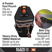 55832MBKlein® 55832MB Tool Pouch, 1680D Ballistic Weave, Black