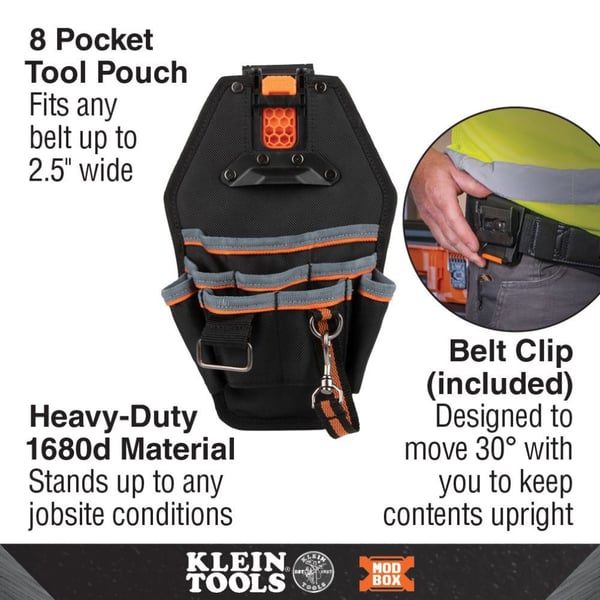 55832MBKlein® 55832MB Tool Pouch, 1680D Ballistic Weave, Black