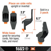 54816MBKlein® 54816MB Multi-Hook Rail Attachment, For Use With MODbox™ Rail System Components, Hard Plastic, Dark Gray