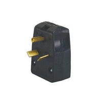 287-ELeviton® 287-E Non-Grounding Straight Blade Angle Plug, 125/250 VAC, 30/50 A, 3 Poles, 3 Wires, Black