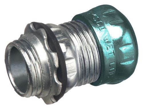 824RTArlington 824RT Concrete/Raintight Compression Connector, 1-1/2 in Trade, For Use With EMT Conduit, Steel