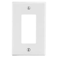 PJ26WWiring Device-Kellems P26W Non-Metallic Rectangular Standard Wallplate, 1 Gang, 4.63 in L x 2.88 in W, Polycarbonate Thermoplastic, White