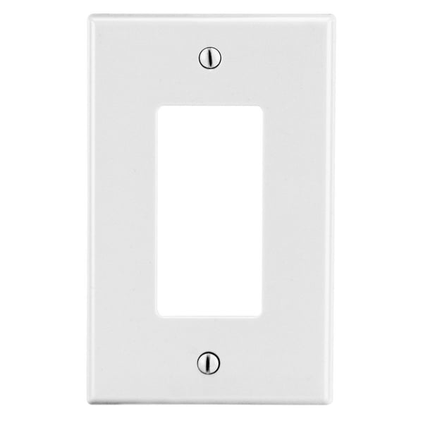 PJ26WWiring Device-Kellems P26W Non-Metallic Rectangular Standard Wallplate, 1 Gang, 4.63 in L x 2.88 in W, Polycarbonate Thermoplastic, White