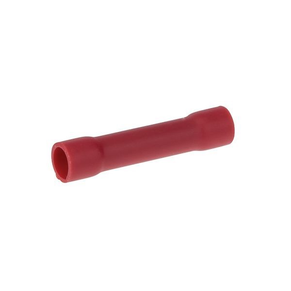 NSI Miniterms B8-V Butt Splice, 8 AWG Conductor, 1.398 in L, Seamless Barrel, Copper, Red