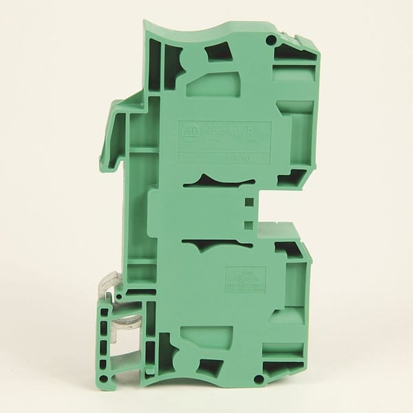 1492-LG3Allen-Bradley, 1492-LG3, Spring Clamp Terminal Block, One-Circuit Feed-Through Ground Block, 2.5 mm (# 22 AWG - # 14 AWG), Standard Feedthrough, Green / Yellow Stripe (Standard),