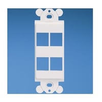 Panduit® NetKey® NK4RMFWH Flat Module Adapter Frame, 1 Gangs, 4 Ports, ABS, White, For Use With Keystone Module