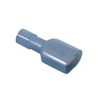 IDEAL® 83-9921 Fully Insulated Vinyl Male Disconnect Terminal, 16 to 14 AWG Conductor, 0.25 x 0.32 in Tab, Shouldered Barrel, Brass/Nylon, Blue