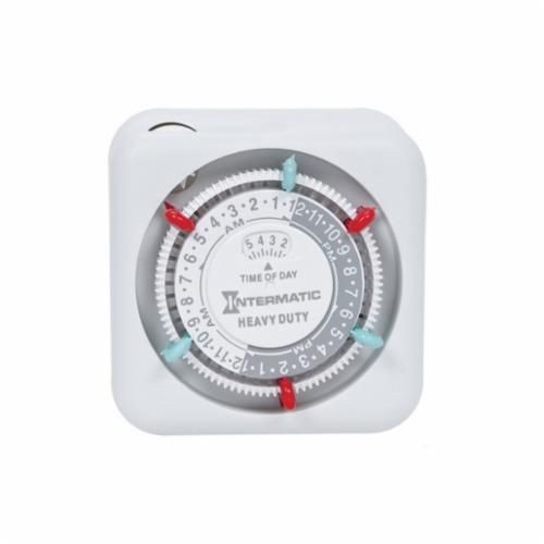TN311Intermatic® TN311 Grounded Heavy Duty Plug-In Timer With (2) ON/OFF, 24 hr Setting, 125 VAC, 1/3 hp