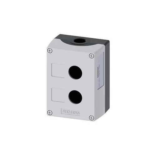 3SU18520AA000AB1Siemens SIRIUS 3SU18520AA000AB1 2-Hole Pushbutton Enclosure With 2 Control Point, 85 mm W x 64 mm D, NEMA 1/2/3/3R/4/4X/12/13 NEMA Rating, Metal