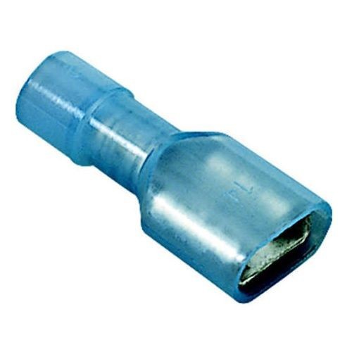 IDEAL® 83-9781 Female Disconnect Terminal, 16 to 14 AWG Conductor, 0.25 x 0.032 in Tab, Shouldered Barrel, Brass/Nylon, Blue