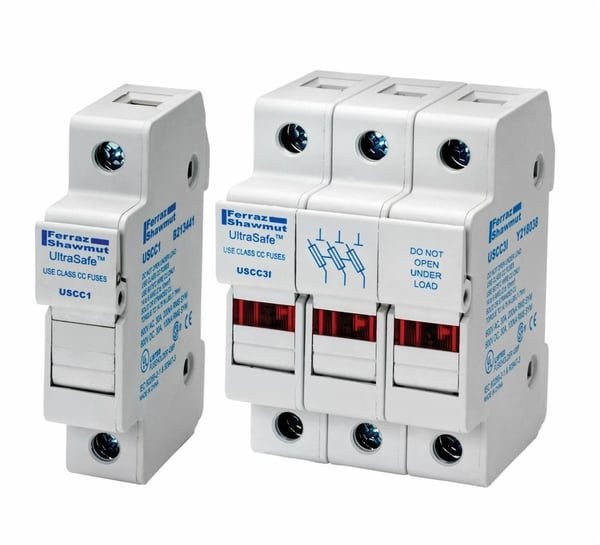 USCC3Mersen UltraSafe™ USCC2 Fuse Holder, 600 VAC/VDC, 30 A, 14 to 6 AWG Wire, 2 Poles