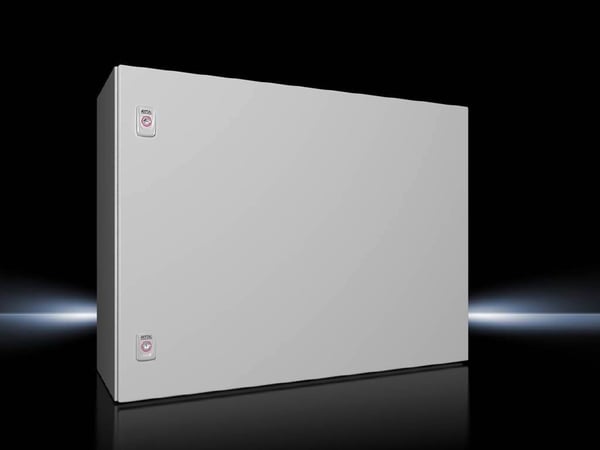 1180000Rittal 1180000 AX Series Compact Enclosure With (2) Gland Plate, 800 mm W x 300 mm D x 1000 mm H, NEMA 4, Carbon Steel