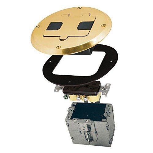 6239BPRACO® 6239BP Floor Box, Aluminum, 28 cu-in, 1 Gang, 2 Outlets, 5.81 in L x 5.94 in W x 5.63 in H