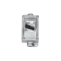 EDSC218Crouse-Hinds FlexStation™ EDS3130 1-Gang 3-Way Dead End Factory Sealed Snap Switch Control Station With Snap Switch, 1 in Hub, 120/277 VAC, 20 A, NEMA 3/7B/7C/7D/9E/9F/9G NEMA Rating